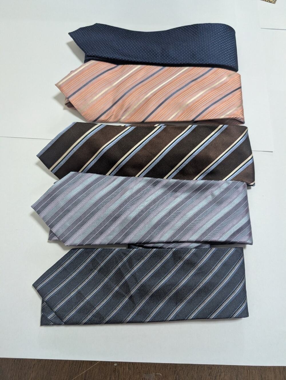 Calvin Klein Men's 100% Silk Tie Lot of 5 Assorted Colors & Patterns Classic